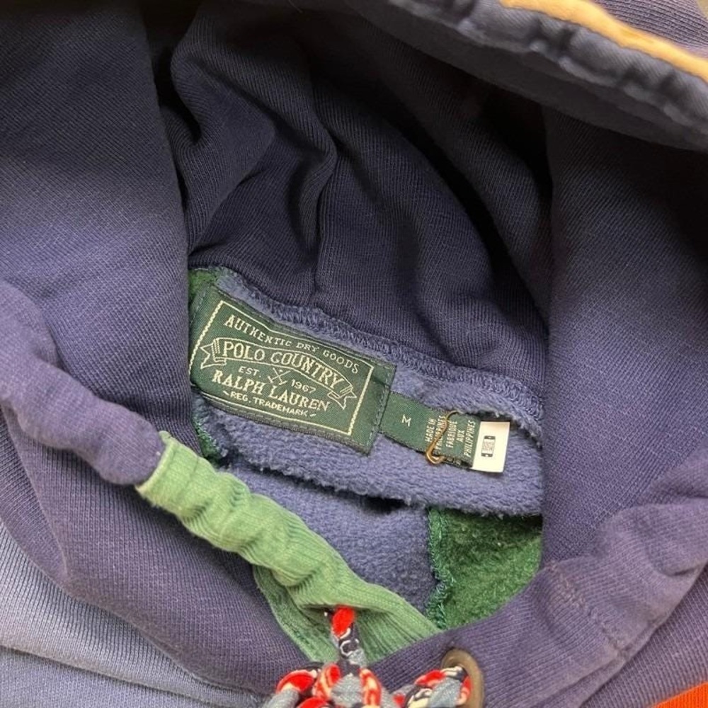 Polo Country Patchwork Hoodie Mens Medium Patchwork Ralph Lauren - Picture 6 of 11